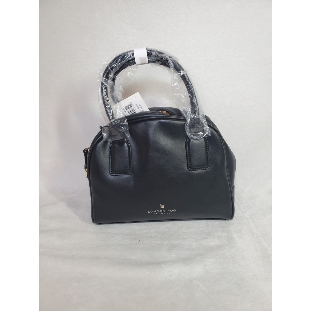 Timeless Vegan Leather Shoulder Bag Satchel‎ Black Gold Classic 11x9 Crossbody